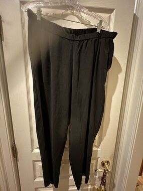 Eileen Fisher black washable silk pants, size large